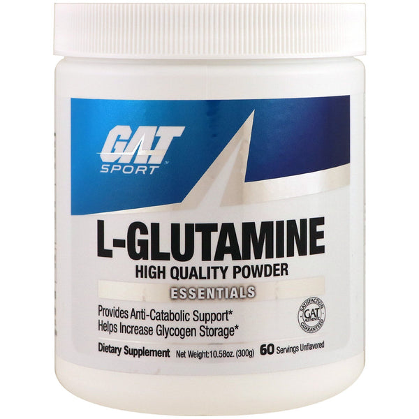 GAT, L-Glutamine, Unflavored, 10.58 oz (300 g) - The Supplement Shop