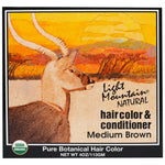 Light Mountain, Natural Hair Color & Conditioner, Medium Brown, 4 oz (113 g) - The Supplement Shop