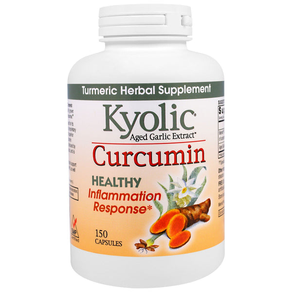 Kyolic, Aged Garlic Extract, Inflammation Response, Curcumin, 150 Capsules - The Supplement Shop