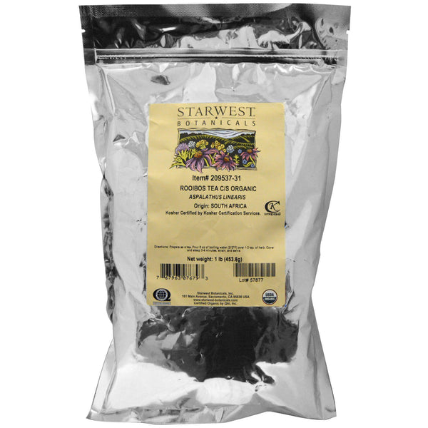 Starwest Botanicals, Organic Rooibos Tea C/S, 1 lb (453.6 g) - The Supplement Shop