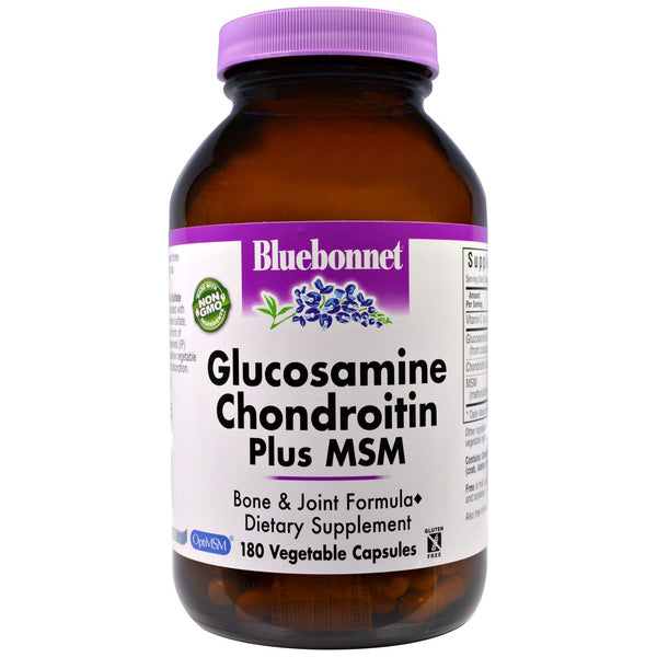 Bluebonnet Nutrition, Glucosamine Chondroitin Plus MSM, 180 Vegetable Capsules - The Supplement Shop