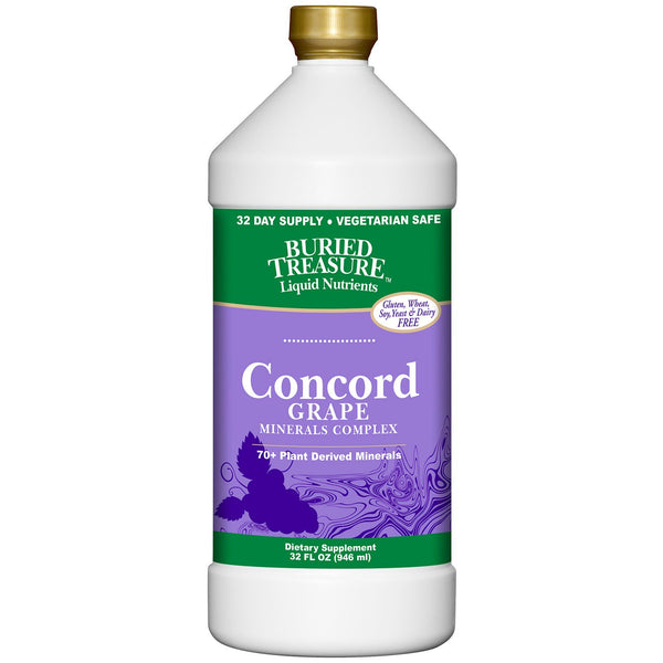 Buried Treasure, Liquid Nutrients, 70+ Plant Derived Minerals, Concord Grape, 32 fl oz (946 ml) - The Supplement Shop