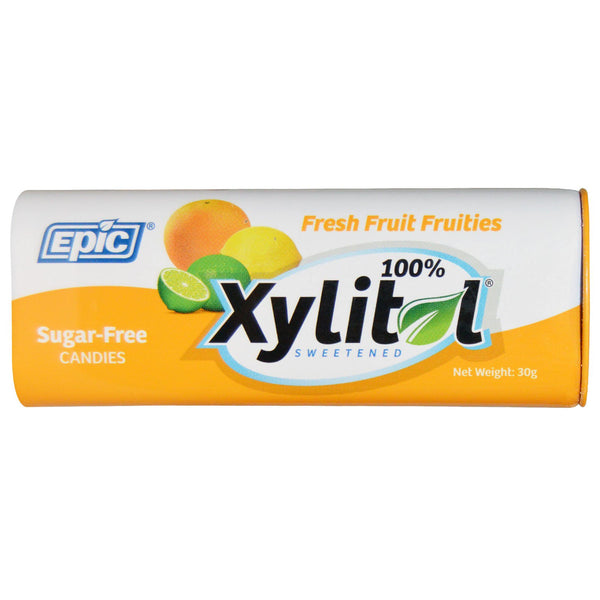 Epic Dental, 100% Xylitol Sweetened, Fresh Fruit Fruities, Candies, Sugar-Free, 30 g - The Supplement Shop