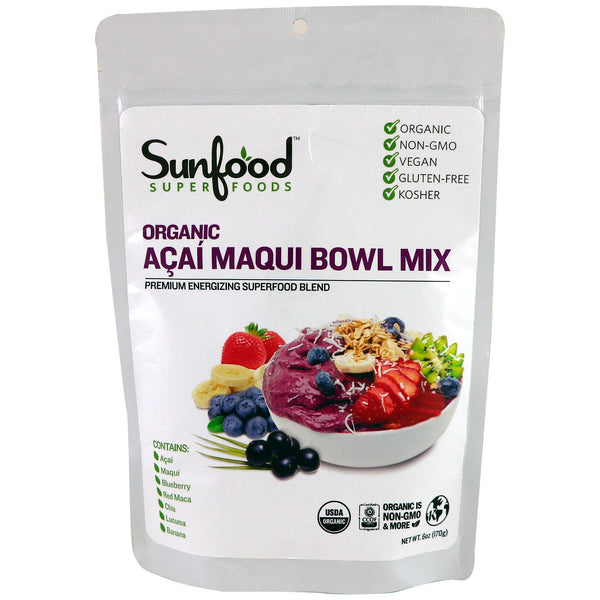 Sunfood, Organic Acai Maqui Bowl Mix, 6 oz (170 g) - The Supplement Shop