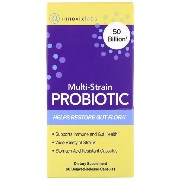InnovixLabs, Multi-Strain Probiotic, 50 Billion CFU, 60 Delayed-Release Capsules - The Supplement Shop
