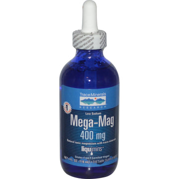 Trace Minerals Research, Mega-Mag, Natural Ionic Magnesium with Trace Minerals, 400 mg, 4 fl oz (118 ml)