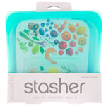 Stasher, Reusable Silicone Food Bag, Sandwich Size Medium, Aqua, 15 fl oz (450 ml) - The Supplement Shop