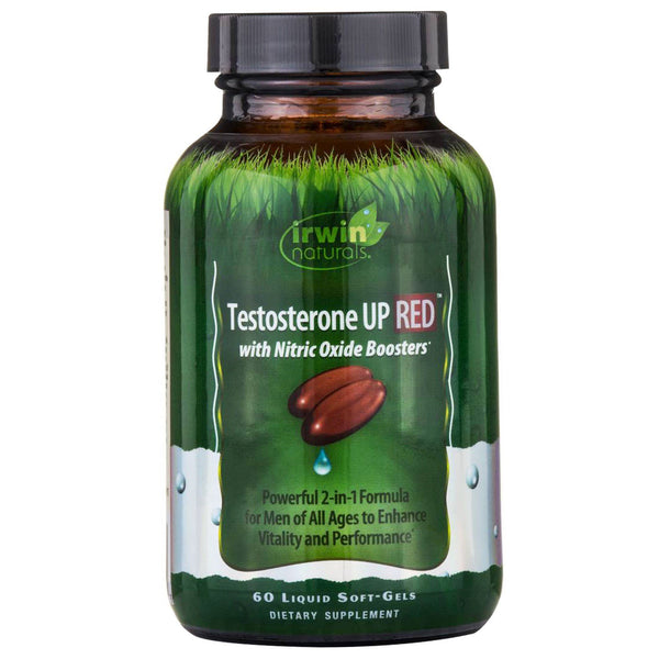 Irwin Naturals, Testosterone UP Red with Nitric Oxide Boosters, 60 Liquid Soft-Gels - The Supplement Shop