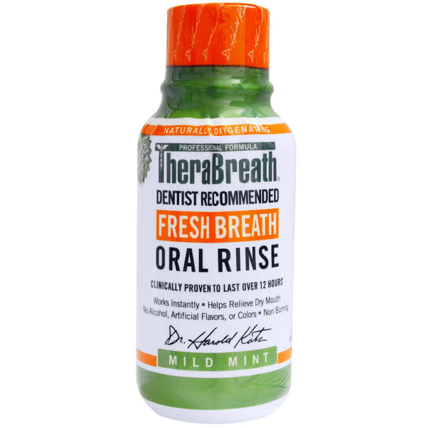 TheraBreath, Fresh Breath Oral Rinse, Mild Mint Flavor , 3 fl oz (88.7 ml) - The Supplement Shop