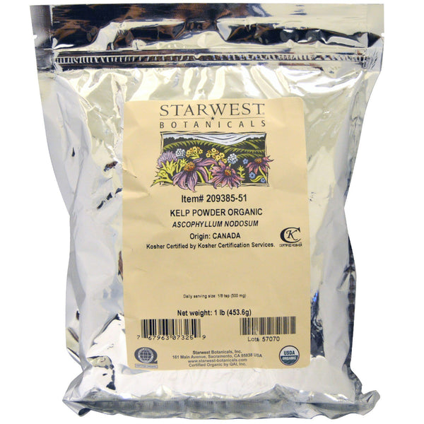 Starwest Botanicals, Organic Kelp Powder, 1 lb (453.6 g) - The Supplement Shop