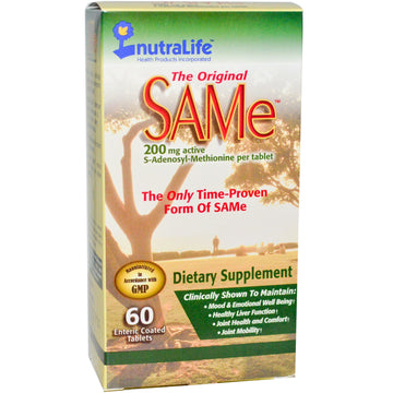 NutraLife, The Original SAM-e (S-Adenosyl-L-Methionine), 200 mg, 60 Enteric Coated Tablets