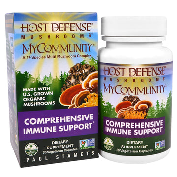 Fungi Perfecti, Mushrooms, MyCommunity, Comprehensive Immune Support, 30 Veggie Caps
