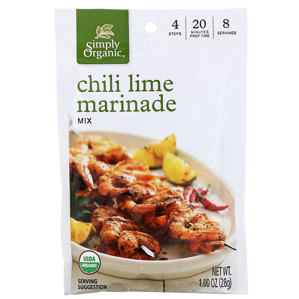 Simply Organic, Chili Lime Marinade Mix, 12 Packets, 1.00 oz (28 g) Each - The Supplement Shop