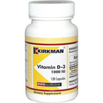 Kirkman Labs, Vitamin D-3, 1000 IU, 120 Capsules - The Supplement Shop