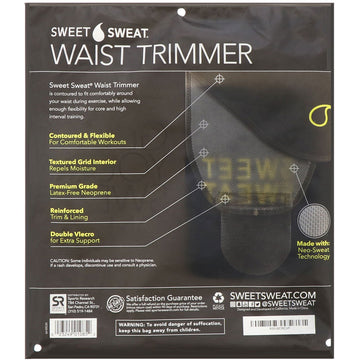 Sports Research, Sweet Sweat Waist Trimmer, Small, Black & Yellow, 1 Belt