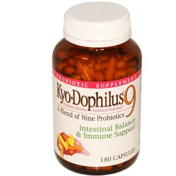 Kyolic, Kyo-Dophilus 9, Intestinal Balance & Immune Support, 180 Capsules