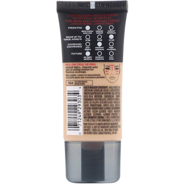 L'Oreal, Infallible Pro-Matte Foundation, 104 Golden Beige, 1 fl oz (30 ml)