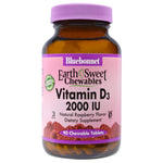 Bluebonnet Nutrition, EarthSweet Chewables, Vitamin D3, Natural Raspberry Flavor, 2,000 IU, 90 Chewable Tablets - The Supplement Shop