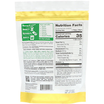 California Gold Nutrition, Superfoods, Organic Beet Juice Powder, 8.5 oz (240 g)