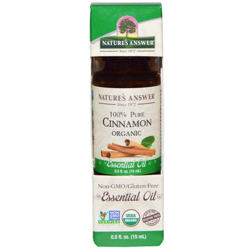 Nature's Answer, Organic Essential Oil, 100% Pure Cinnamon, 0.5 fl oz (15 ml)