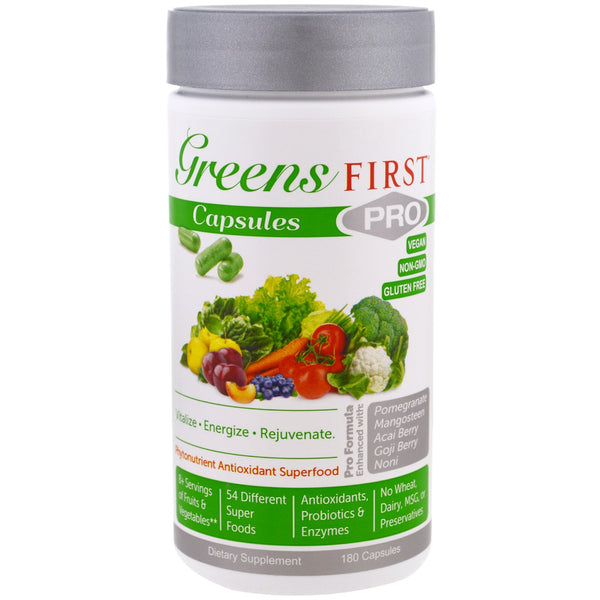 Greens First, PRO Phytonutrient Antioxidant Superfood, 180 Capsules - The Supplement Shop