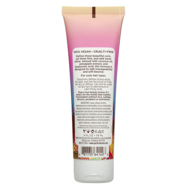 Pacifica, Pineapple Swirl, Curl Defining Cream, 4 fl oz (118 ml) - The Supplement Shop