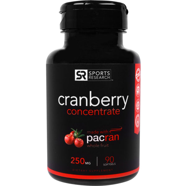Sports Research, Cranberry Concentrate, 250 mg, 90 Softgels - The Supplement Shop