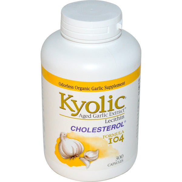 Kyolic, Aged Garlic Extract with Lecithin, Cholesterol Formula 104, 300 Capsules - The Supplement Shop