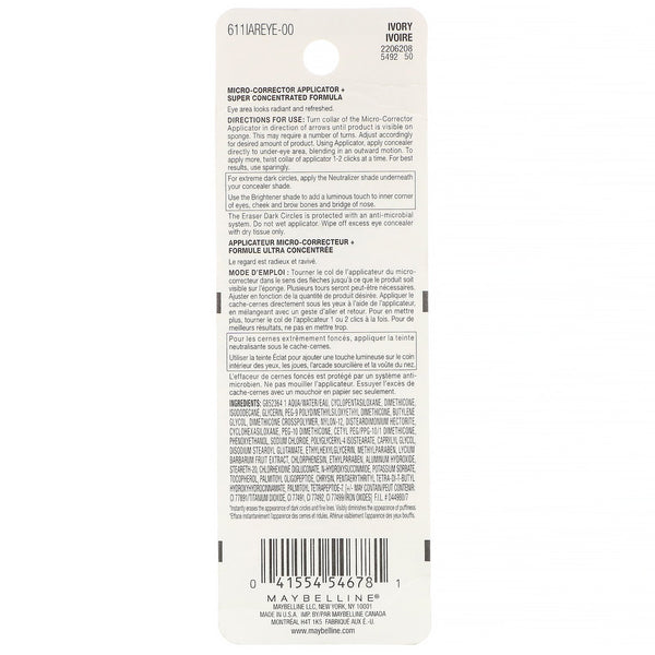 Maybelline, Instant Age Rewind, Eraser Dark Circles Treatment Concealer, 100 Ivory, 0.2 fl oz (6 ml) - The Supplement Shop