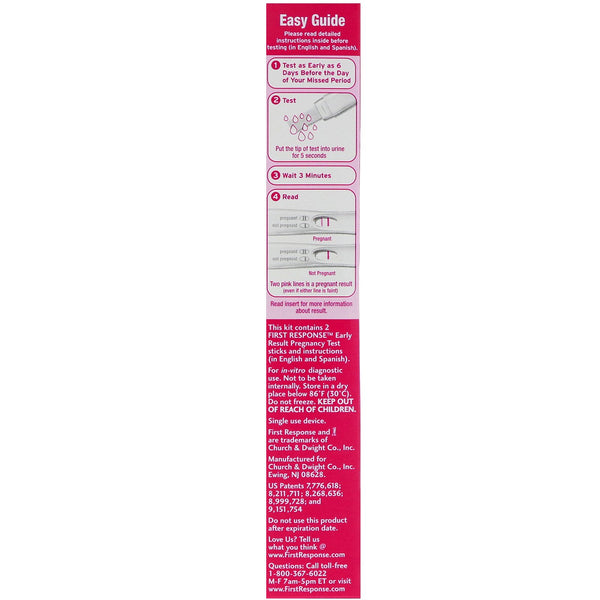 First Response, Early Result Pregnancy, 2 Tests - The Supplement Shop