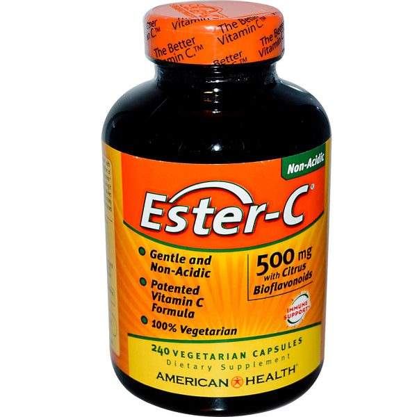 American Health, Ester-C with Citrus Bioflavonoids, 500 mg, 240 Vegetarian Capsules - The Supplement Shop