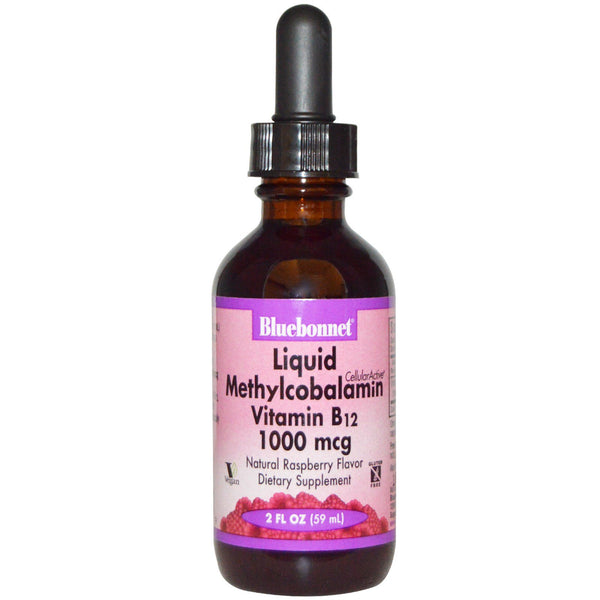 Bluebonnet Nutrition, Liquid Methylcobalamin Vitamin B12, Natural Raspberry Flavor, 1000 mcg, 2 fl oz (59 ml) - The Supplement Shop