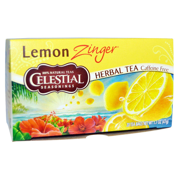 Celestial Seasonings, Herbal Tea, Caffeine Free, Lemon Zinger, 20 Tea Bags, 1.7 oz (47 g) - The Supplement Shop