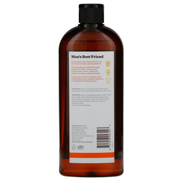 Bulldog Skincare For Men, Body Wash, Lemon & Bergamot, 16.9 fl oz (500 ml) - The Supplement Shop