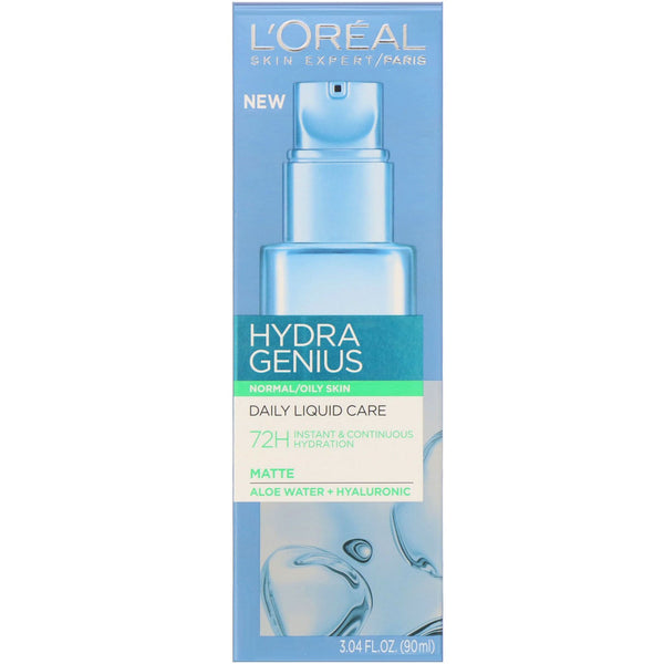 L'Oreal, Hydra Genius, Matte Daily Liquid Care, Normal/Oily Skin, 3.04 fl oz (90 ml) - The Supplement Shop