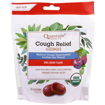Quantum Health, Cough Relief, Lozenges, Bing Cherry Flavor , 18 Lozenges