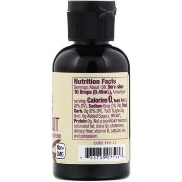 NOW Foods, Real Food, Organic Monk Fruit, Liquid Sweetener, Vanilla, 1.8 fl oz (53 ml)