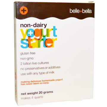 Belle+Bella, Non-Dairy Yogurt Starter, 4 Packets, (5 g) Each