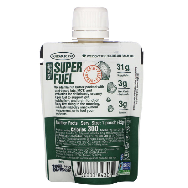 SuperFat, Keto Nut Butter, Macadamia MCT + Probiotics, 1.5 oz (42 g) - The Supplement Shop