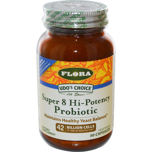 Flora, Udo's Choice, Super 8 Hi-Potency Probiotic, 30 Capsules - The Supplement Shop