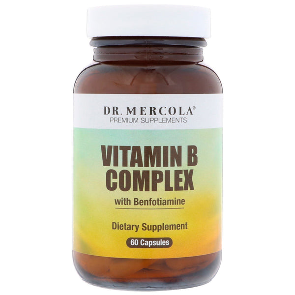 Dr. Mercola, Vitamin B Complex with Benfotiamine, 60 Capsules - The Supplement Shop