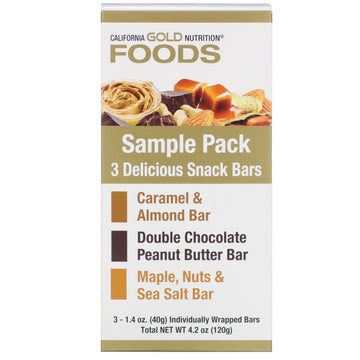 California Gold Nutrition, Sample Snack Bar Pack, 3 Bars, 1.4 oz (40 g) Each