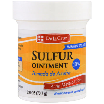 De La Cruz, Sulfur Ointment, Acne Medication, Maximum Strength, 2.6 oz (73.7 g)