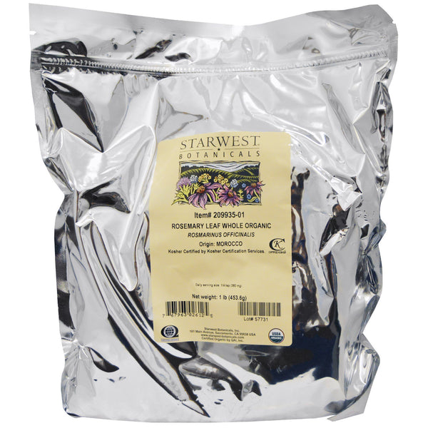 Starwest Botanicals, Organic Rosemary Leaf Whole, 1 lb (453.6 g) - The Supplement Shop