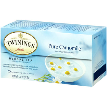 Twinings, Herbal Tea, Pure Camomile, Caffeine Free, 25 Tea Bags, 1.32 oz (37.5 g)