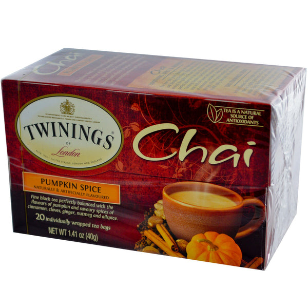 Twinings, Chai, Pumpkin Spice, 20 Tea Bags, 1.41 oz (40 g) - The Supplement Shop