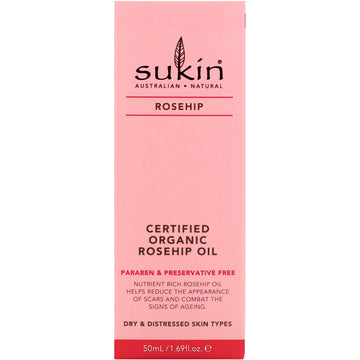 Sukin, Certified Organic Rosehip Oil, Rosehip, 1.69 fl oz (50 ml)