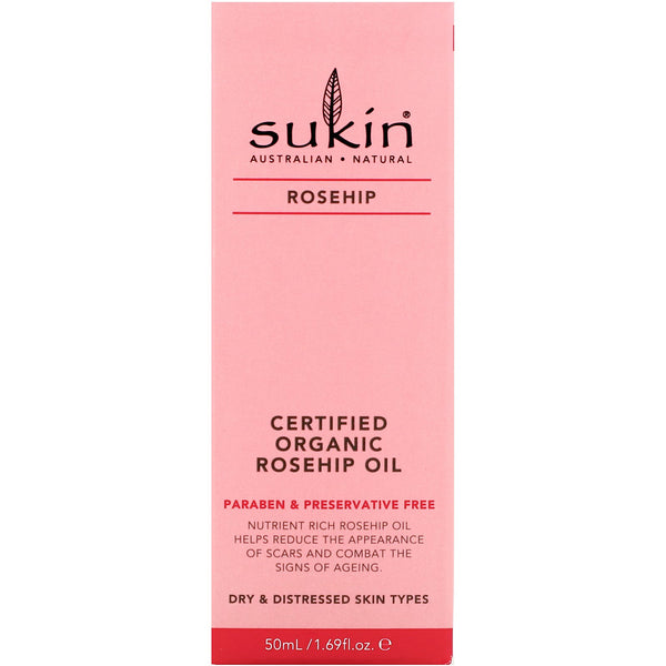 Sukin, Certified Organic Rosehip Oil, Rosehip, 1.69 fl oz (50 ml) - The Supplement Shop