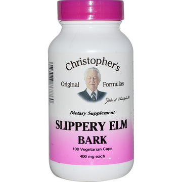 Christopher's Original Formulas, Slippery Elm Bark, 400 mg, 100 Vegetarian Caps