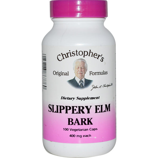 Christopher's Original Formulas, Slippery Elm Bark, 400 mg, 100 Vegetarian Caps - The Supplement Shop